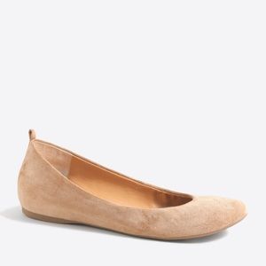 J. Crew Suede Ballet Flats - Saddle